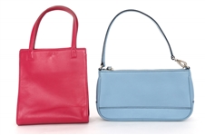 COACH LEATHER MAGENTA & PERIWINKLE HANDBAGS