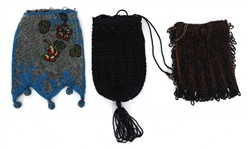 DRAWSTRING MICROBEADED HANDBAGS