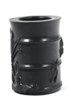 CHINESE CARVED WOOD INK POT & INK PAD