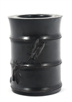 CHINESE CARVED WOOD INK POT & INK PAD