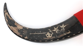 ASIAN CARVED WATER BUFFALO HORNS