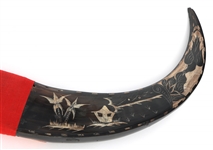 ASIAN CARVED WATER BUFFALO HORNS