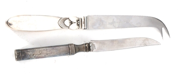 STERLING SILVER WEIGHTED SERVING KNIVES & UTENSILS