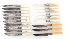 MOTHER OF PEARL & COMPOSITE STERLING ACCENT KNIVES