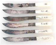 MOTHER OF PEARL & COMPOSITE STERLING ACCENT KNIVES