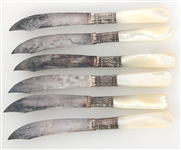 MOTHER OF PEARL & COMPOSITE STERLING ACCENT KNIVES