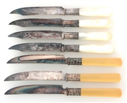 MOTHER OF PEARL & COMPOSITE STERLING ACCENT KNIVES