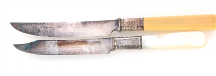 MOTHER OF PEARL & COMPOSITE STERLING ACCENT KNIVES