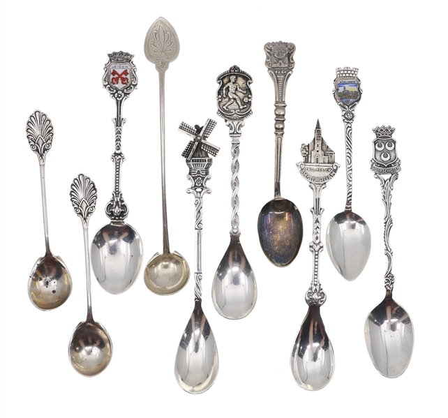 .900 SILVER SOUVENIR & DEMITASSE SPOONS