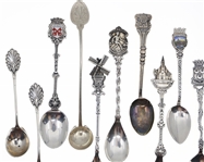 .900 SILVER SOUVENIR & DEMITASSE SPOONS