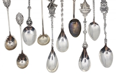 .900 SILVER SOUVENIR & DEMITASSE SPOONS
