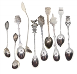 .900 SILVER SOUVENIR & DEMITASSE SPOONS