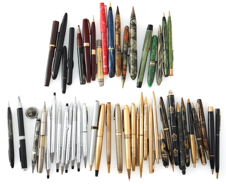 BALLPOINT PENS & PENCILS - LOT OF 40+