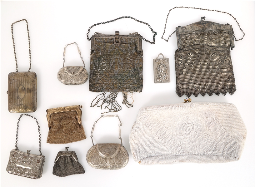 EVENING BAGS & CHANGE PURSES - BEADED, METAL, & MESH