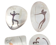 LOS CASTILLOS TAXCO MEXICO MODERNIST STERLING BROOCHES