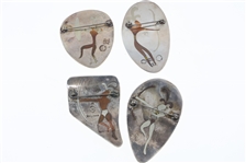 LOS CASTILLOS TAXCO MEXICO MODERNIST STERLING BROOCHES