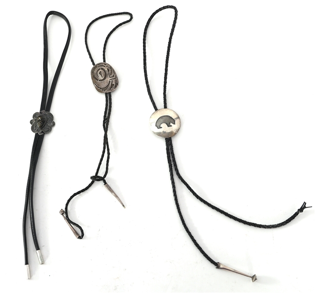 SOUTHWEST & MEXICAN STERLING SILVER BOLO TIES