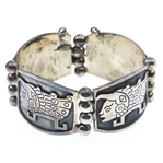 MEXICO STERLING SILVER BRACELET & BROOCH PENDANT