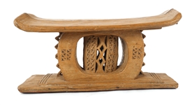 GHANAIAN ASANTE CARVED WOOD STOOL