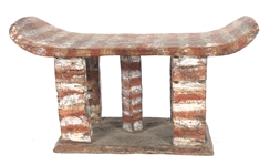 AFRICAN CARVED WOOD STOOLS & BOWL