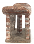 AFRICAN CARVED WOOD STOOLS & BOWL