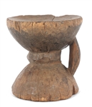 AFRICAN CARVED WOOD STOOLS & BOWL