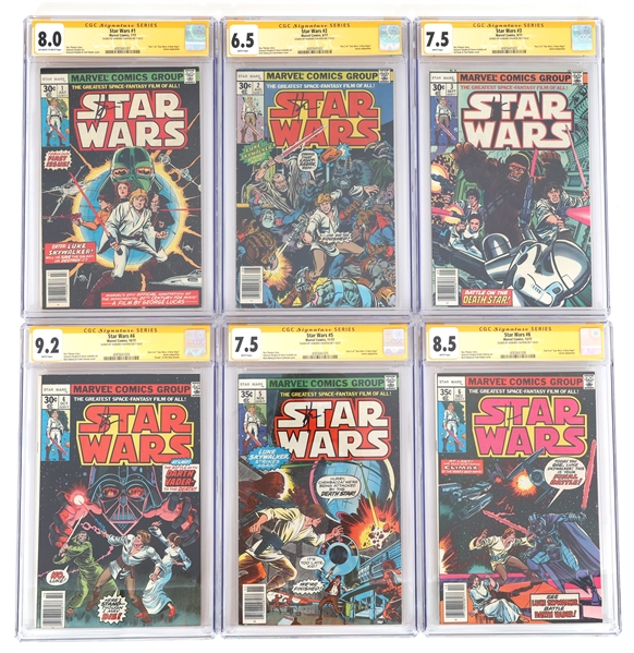MARVEL STAR WARS #1-6 SIGNED COMIC BOOKS CGC GRADED