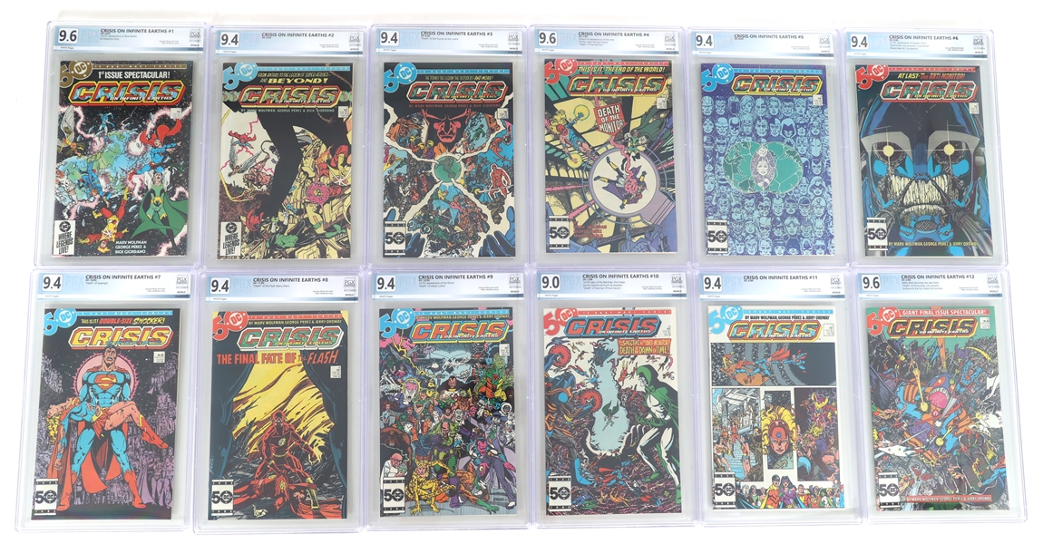 DC CRISIS ON INFINITE EARTHS COMICS #1-12 CGC GRADED