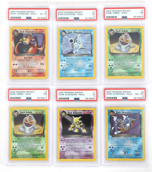 POKEMON 2000 DARK HOLO CARDS PSA GRADED VG TO VF