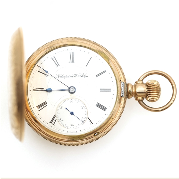 MENS HAMPDEN WATCH CO. GOLD FILLED CASE POCKET WATCH