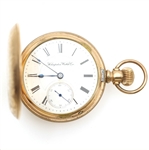 MENS HAMPDEN WATCH CO. GOLD FILLED CASE POCKET WATCH