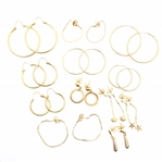 14K YELLOW GOLD HOOP & DANGLE EARRINGS 