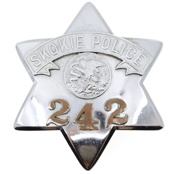 SKOKIE ILLINOIS POLICE PIE PLATE BADGE NO. 242