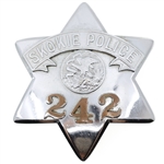 SKOKIE ILLINOIS POLICE PIE PLATE BADGE NO. 242
