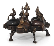 ASIAN METAL SCULPTURES AND CONTAINERS 