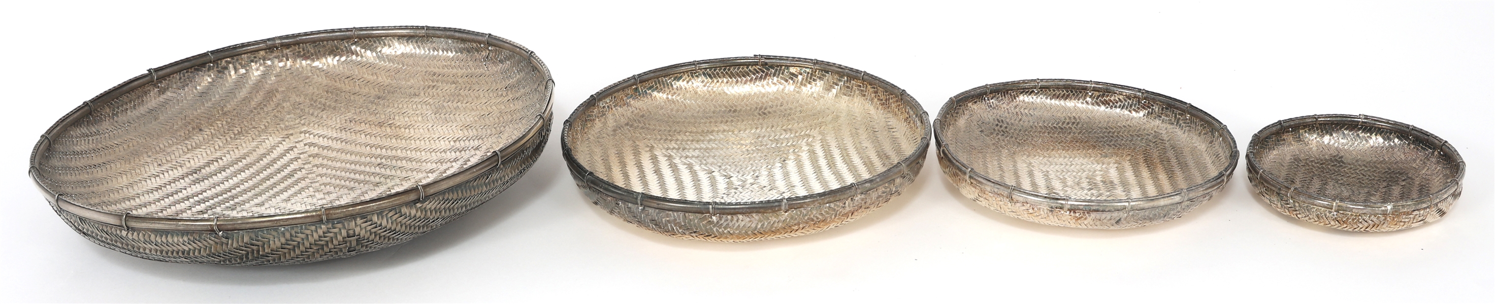 SILVER PLATED WINNOWING BASKETS 