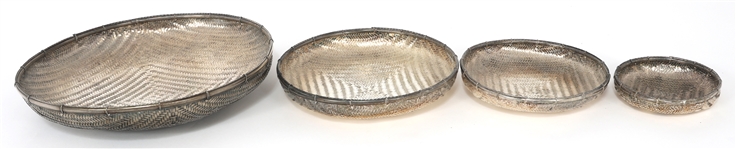 SILVER PLATED WINNOWING BASKETS 