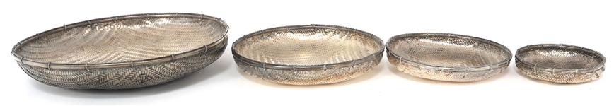 SILVER PLATED WINNOWING BASKETS 