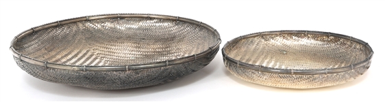 SILVER PLATED WINNOWING BASKETS 