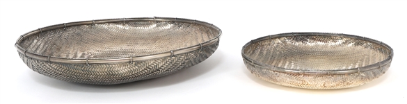 SILVER PLATED WINNOWING BASKETS 