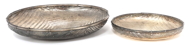 SILVER PLATED WINNOWING BASKETS 