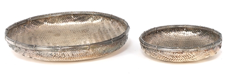 SILVER PLATED WINNOWING BASKETS 