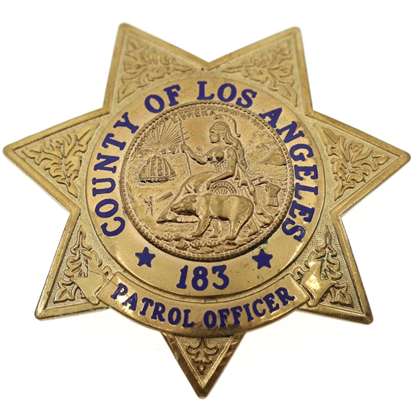 LOS ANGELES COUNTY, CA PATROL OFFICER BADGE NO. 183