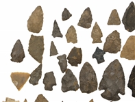 NATIVE AMERICAN STONE POINTS & PIECES - 55 PCS