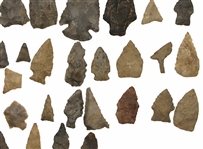 NATIVE AMERICAN STONE POINTS & PIECES - 55 PCS