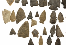 NATIVE AMERICAN STONE POINTS & PIECES - 55 PCS