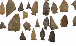 NATIVE AMERICAN STONE POINTS & PIECES - 55 PCS