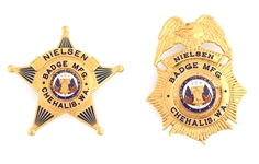 NIELSEN BADGE MFG. CHEHALIS WASHINGTON BADGES 