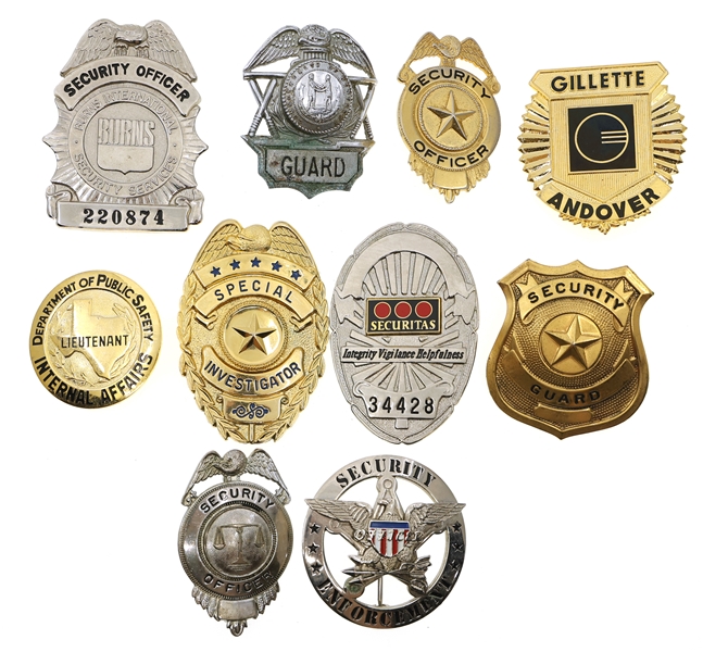 OBSOLETE SECURITY GUARD OFFICER BADGES 