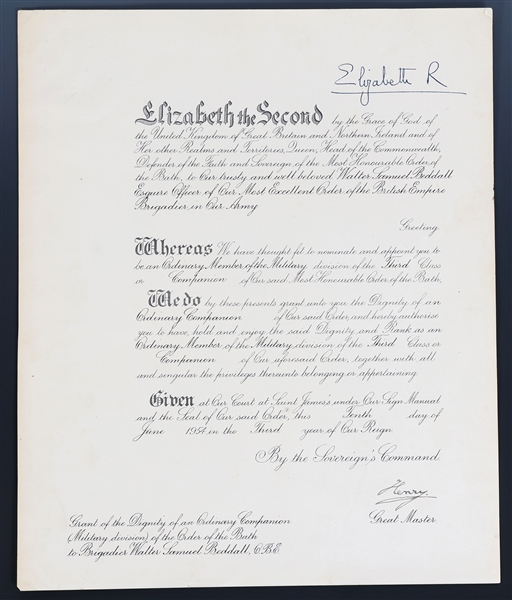 QUEEN ELIZABETH II PRINCE HENRY SIGNED ROYAL DOCUMENT